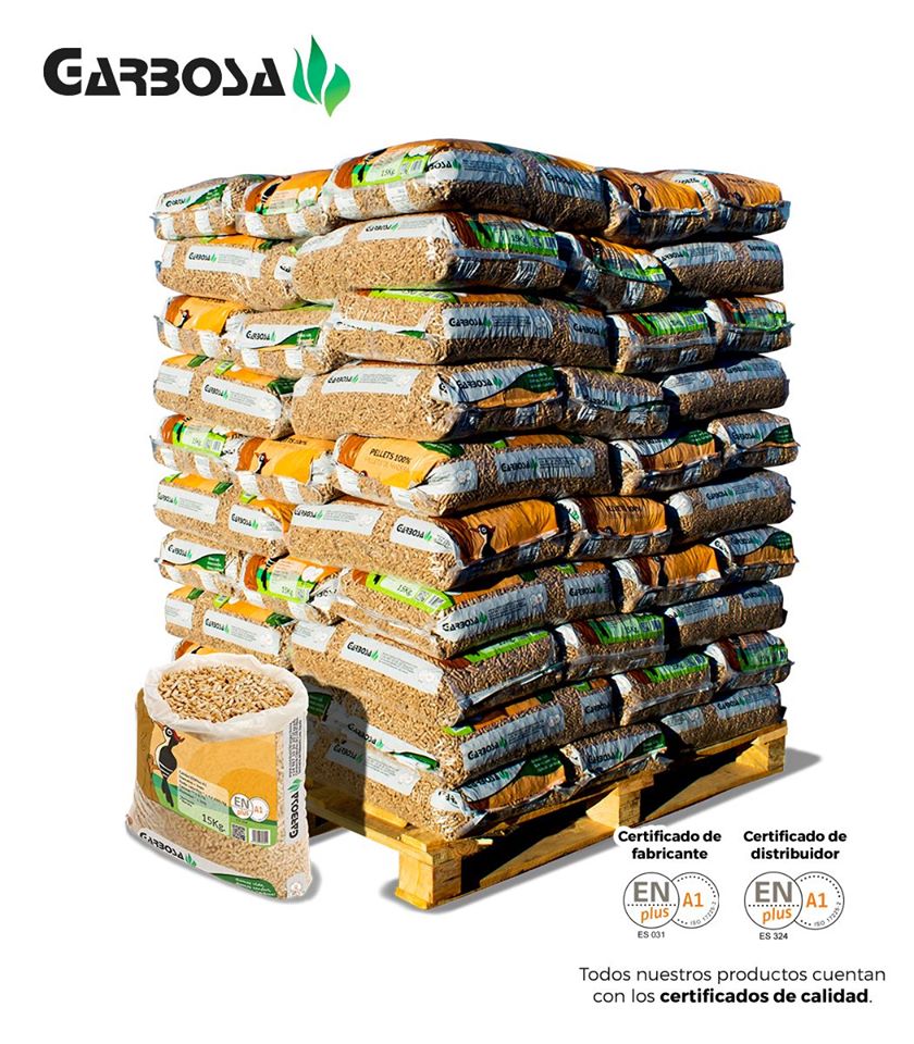 Sacos de 15 Kg de pellets - Combustibles Garbosa